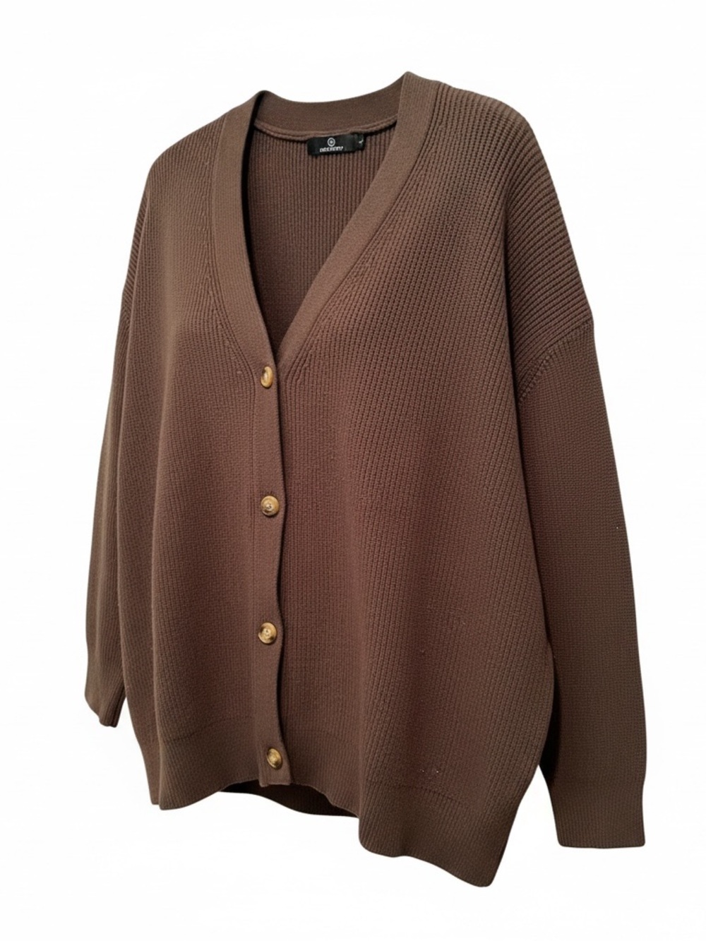 Lillusory Olive Button-Front V-Neck Women's Cardigan Sweater